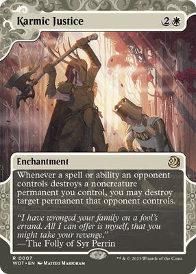 Karmic Justice card from Wilds of Eldraine: Enchanting Tales