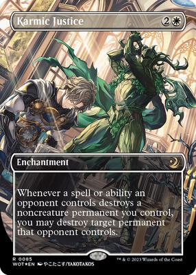 Karmic Justice (Anime Borderless) (Confetti Foil) card from Wilds of Eldraine: Enchanting Tales