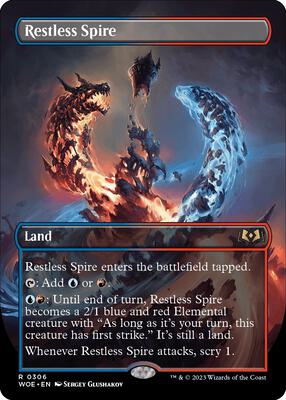 Restless Spire (Borderless) card from Wilds of Eldraine
