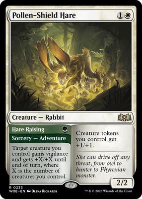 Pollen-Shield Hare card from Wilds of Eldraine