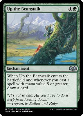 Up the Beanstalk card from Wilds of Eldraine