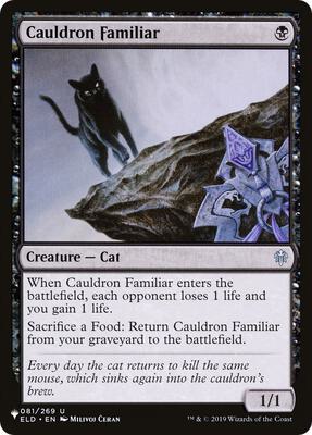Cauldron Familiar card from The List Reprints