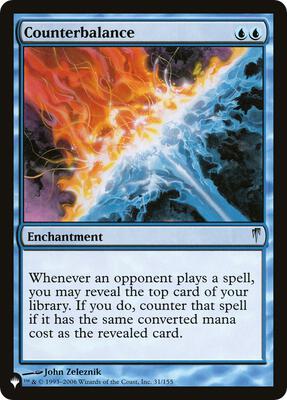 Counterbalance card from The List Reprints