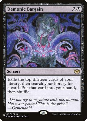 Demonic Bargain card from The List Reprints
