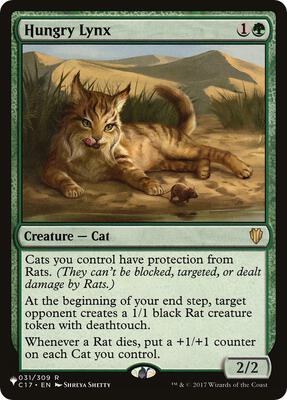 Hungry Lynx card from The List Reprints