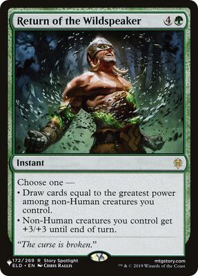 Return of the Wildspeaker card from The List Reprints