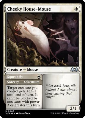 Cheeky House-Mouse card from Wilds of Eldraine
