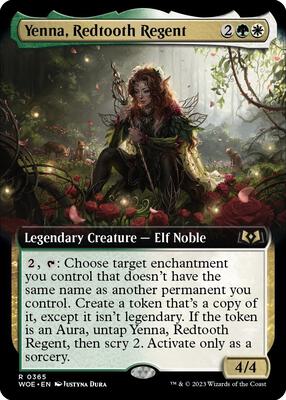 Yenna, Redtooth Regent (Extended Art) card from Wilds of Eldraine