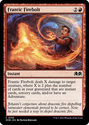 Frantic Firebolt card from Wilds of Eldraine