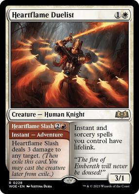 Heartflame Duelist card from Wilds of Eldraine