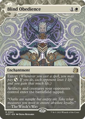 Blind Obedience card from Wilds of Eldraine: Enchanting Tales