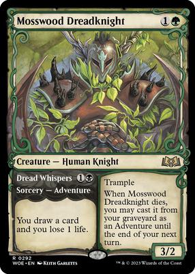 Mosswood Dreadknight (Showcase) card from Wilds of Eldraine