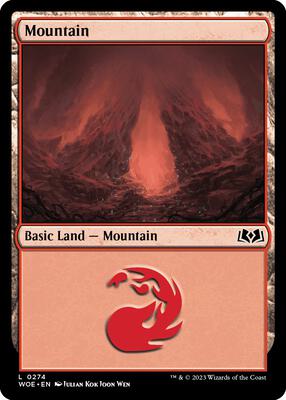 Mountain (0274) card from Wilds of Eldraine