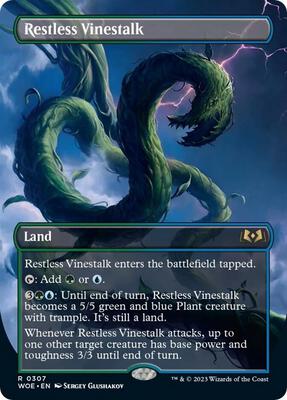 Restless Vinestalk (Borderless) card from Wilds of Eldraine