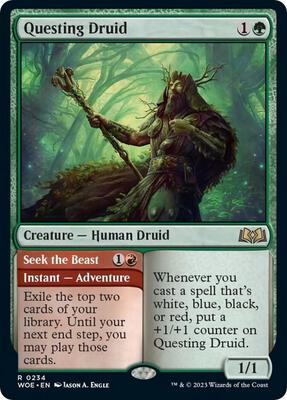 Questing Druid card from Wilds of Eldraine