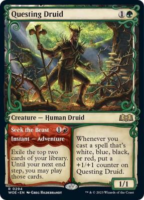 Questing Druid (Showcase) card from Wilds of Eldraine