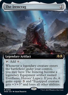 The Irencrag (Extended Art) card from Wilds of Eldraine