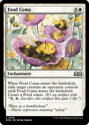 Food Coma card from Wilds of Eldraine