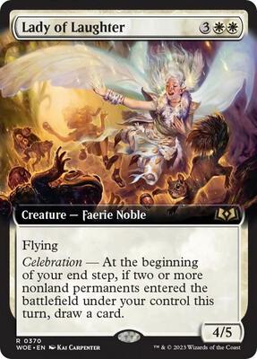 Lady of Laughter (Extended Art) card from Wilds of Eldraine