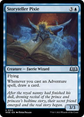 Storyteller Pixie card from Wilds of Eldraine