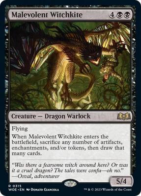 Malevolent Witchkite card from Wilds of Eldraine