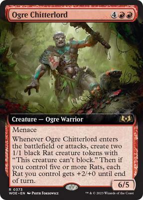 Ogre Chitterlord (Extended Art) card from Wilds of Eldraine