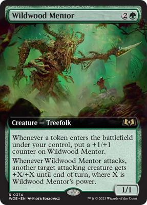 Wildwood Mentor (Extended Art) card from Wilds of Eldraine