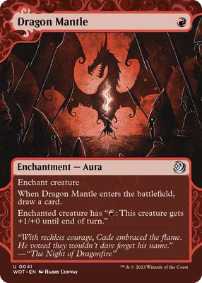 Dragon Mantle card from Wilds of Eldraine: Enchanting Tales