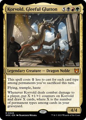 Korvold, Gleeful Glutton card from Commander: Wilds of Eldraine