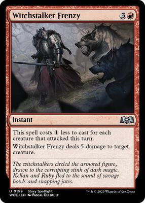 Witchstalker Frenzy card from Wilds of Eldraine