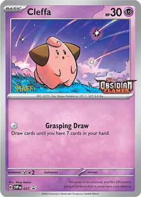 Cleffa - 037 (Prerelease) [Staff] card from SV: Scarlet & Violet Promo Cards