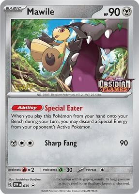 Mawile - 039 (Prerelease) [Staff] card from SV: Scarlet & Violet Promo Cards