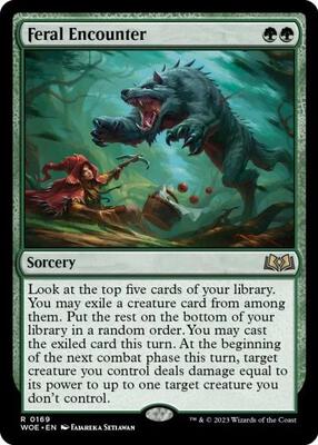 Feral Encounter card from Wilds of Eldraine