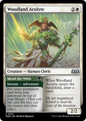 Woodland Acolyte card from Wilds of Eldraine