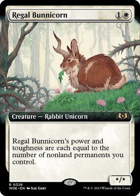Regal Bunnicorn (Extended Art) card from Wilds of Eldraine