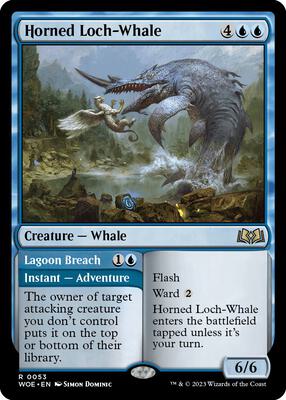 Horned Loch-Whale card from Wilds of Eldraine