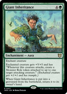Giant Inheritance card from Commander: Wilds of Eldraine
