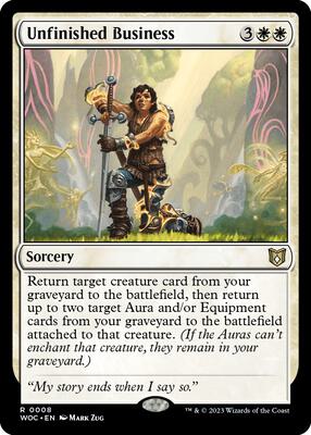 Unfinished Business card from Commander: Wilds of Eldraine