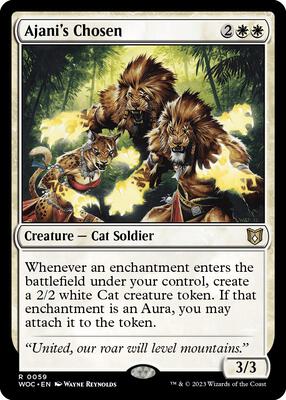 Ajani's Chosen card from Commander: Wilds of Eldraine