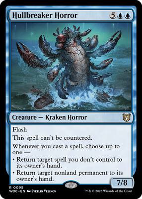 Hullbreaker Horror card from Commander: Wilds of Eldraine