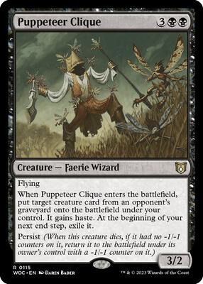Puppeteer Clique card from Commander: Wilds of Eldraine