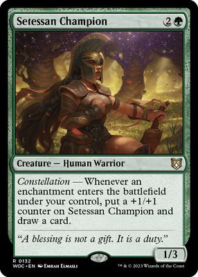 Setessan Champion card from Commander: Wilds of Eldraine