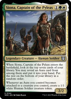 Siona, Captain of the Pyleas card from Commander: Wilds of Eldraine