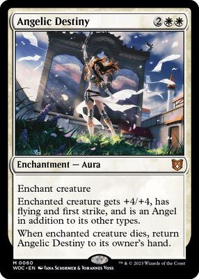 Angelic Destiny card from Commander: Wilds of Eldraine