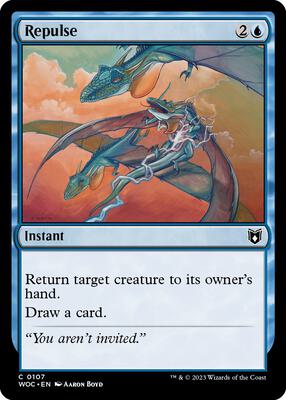 Repulse card from Commander: Wilds of Eldraine