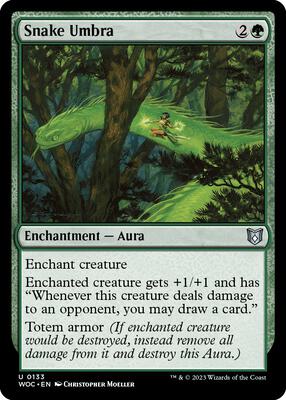 Snake Umbra card from Commander: Wilds of Eldraine