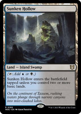 Sunken Hollow card from Commander: Wilds of Eldraine