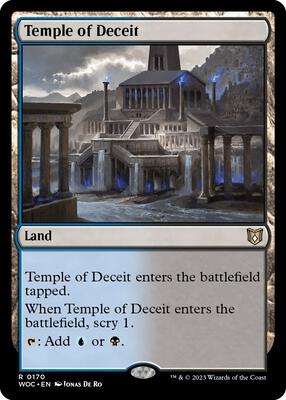 Temple of Deceit card from Commander: Wilds of Eldraine