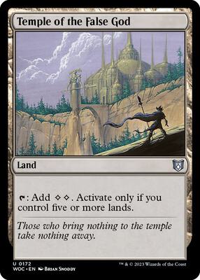 Temple of the False God card from Commander: Wilds of Eldraine