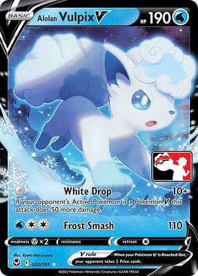 Alolan Vulpix V - 033/195 card from Prize Pack Series Cards
